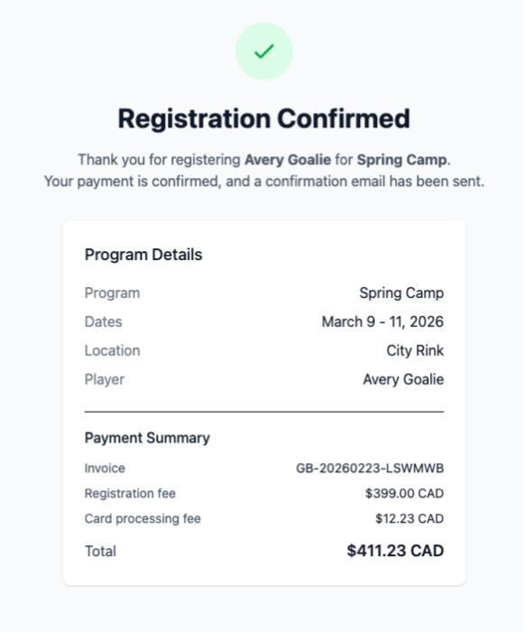 Manage from your roster in GoalieBook